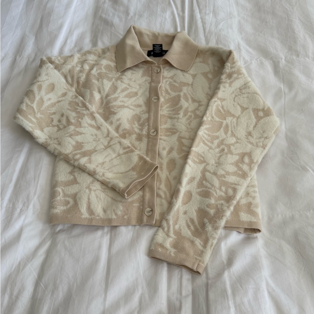 Bailey 44 Tan and Cream Patterned Cardigan